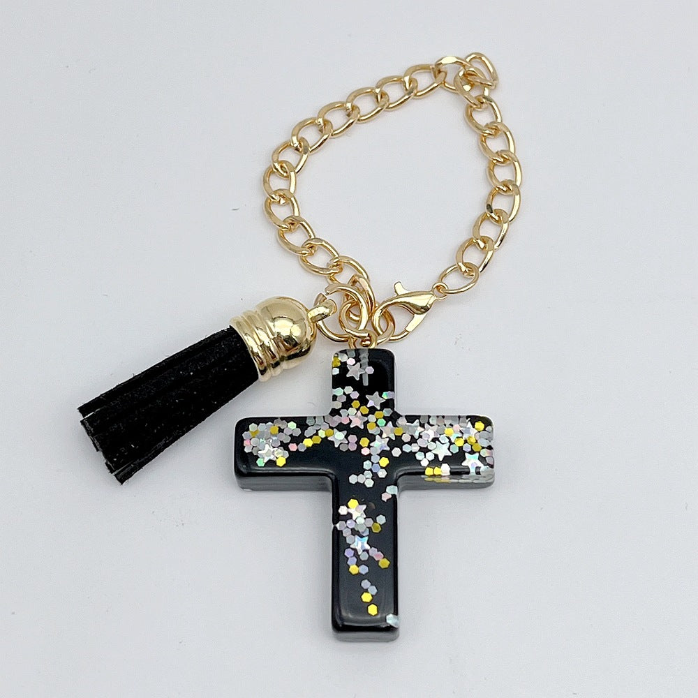 Wholesale Plastic Resin Seven Color Cross DIY Cup Chain Accessories